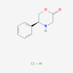 (S)-5-Phenylmorpholin-2-one hydrochloride chemical structure (CAS 491833-36-4)