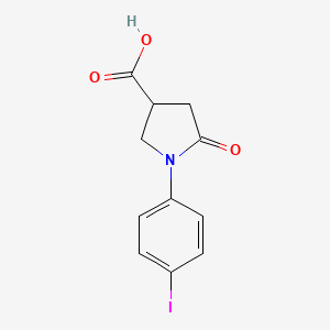 1-(4-Iodophenyl)-5-oxopyrrolidine-3-carboxylic acid chemical structure (CAS 491874-23-8)