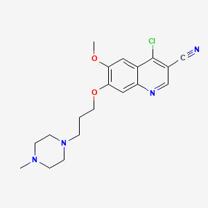 4-Chloro-6-methoxy-7-(3-(4-methylpiperazin-1-yl)propoxy)quinoline-3-carbonitrile chemical structure (CAS 492444-39-0)