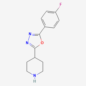 4-(5-(4-Fluorophenyl)-1,3,4-oxadiazol-2-yl)piperidine chemical structure (CAS 493024-40-1)