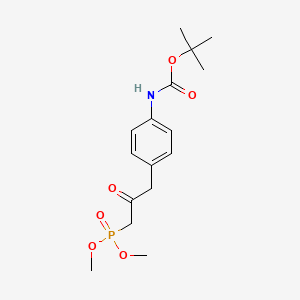 tert-Butyl (4-(3-(dimethoxyphosphoryl)-2-oxopropyl)phenyl)carbamate chemical structure (CAS 494224-44-1)