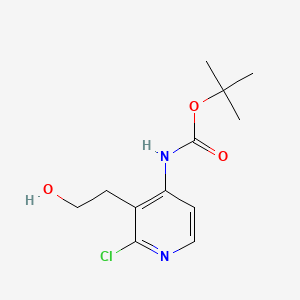 tert-Butyl (2-chloro-3-(2-hydroxyethyl)pyridin-4-yl)carbamate chemical structure (CAS 494767-21-4)