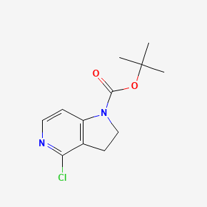 tert-Butyl 4-chloro-2,3-dihydro-1H-pyrrolo[3,2-c]pyridine-1-carboxylate chemical structure (CAS 494767-22-5)