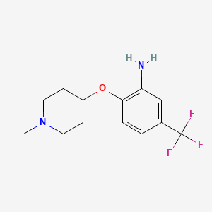 2-((1-Methylpiperidin-4-yl)oxy)-5-(trifluoromethyl)aniline chemical structure (CAS 494777-68-3)