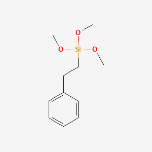 Trimethoxy(2-phenylethyl)silane [contains ca. 25% Trimethoxy(1-phenylethyl)silane] chemical structure (CAS 49539-88-0)