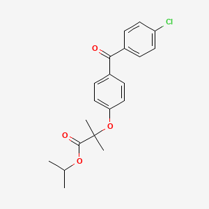 Isopropyl 2-(4-(4-chlorobenzoyl)phenoxy)-2-methylpropanoate chemical structure (CAS 49562-28-9)