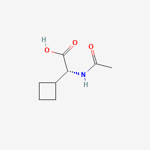 (R)-2-Acetamido-2-cyclobutylacetic acid chemical structure (CAS 49607-09-2)