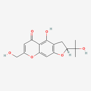 (S)-4-Hydroxy-7-(hydroxymethyl)-2-(2-hydroxypropan-2-yl)-2,3-dihydro-5H-furo[3,2-g]chromen-5-one chemical structure (CAS 49624-66-0)