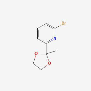 2-Bromo-6-(2-methyl-1,3-dioxolan-2-yl)pyridine chemical structure (CAS 49669-14-9)