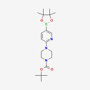 tert-Butyl 4-(5-(4,4,5,5-tetramethyl-1,3,2-dioxaborolan-2-yl)pyridin-2-yl)piperazine-1-carboxylate chemical structure (CAS 496786-98-2)