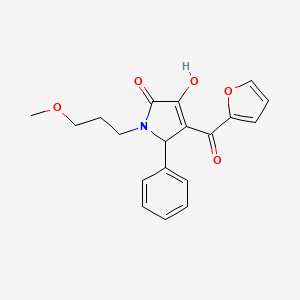 4-(Furan-2-carbonyl)-3-hydroxy-1-(3-methoxypropyl)-5-phenyl-1,5-dihydro-2H-pyrrol-2-one chemical structure (CAS 496799-23-6)