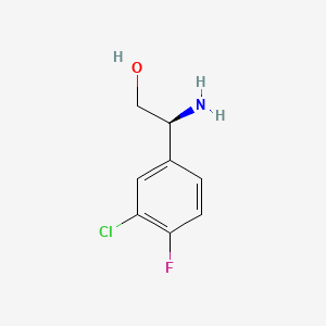 (S)-2-Amino-2-(3-chloro-4-fluorophenyl)ethanol chemical structure (CAS 496856-52-1)