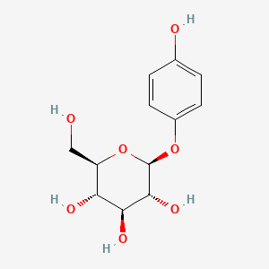(2R,3S,4S,5R,6S)-2-(Hydroxymethyl)-6-(4-hydroxyphenoxy)tetrahydro-2H-pyran-3,4,5-triol chemical structure (CAS 497-76-7)