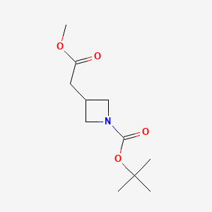 tert-Butyl 3-(2-methoxy-2-oxoethyl)azetidine-1-carboxylate chemical structure (CAS 497160-14-2)