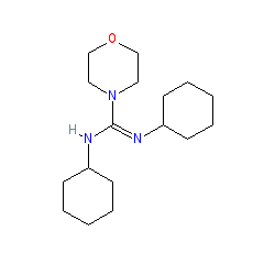 N,N'-Dicyclohexylmorpholine-4-carboximidamide chemical structure (CAS 4975-73-9)