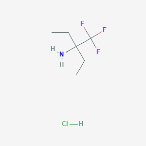 3-(Trifluoromethyl)pentan-3-amine hydrochloride chemical structure (CAS 498581-24-1)