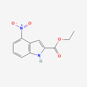 Ethyl 4-nitro-1H-indole-2-carboxylate chemical structure (CAS 4993-93-5)