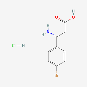 (R)-3-Amino-3-(4-bromophenyl)propanoic acid hydrochloride chemical structure (CAS 499794-78-4)