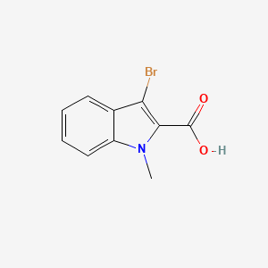 3-Bromo-1-methyl-1H-indole-2-carboxylic acid chemical structure (CAS 499983-77-6)