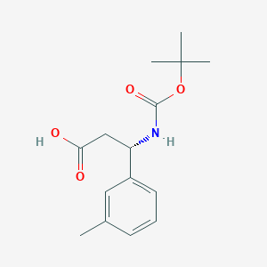 (S)-3-((tert-Butoxycarbonyl)amino)-3-(m-tolyl)propanoic acid chemical structure (CAS 499995-75-4)