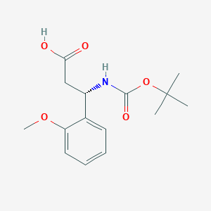 (S)-3-((tert-Butoxycarbonyl)amino)-3-(2-methoxyphenyl)propanoic acid chemical structure (CAS 499995-76-5)
