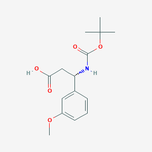 (S)-3-((tert-Butoxycarbonyl)amino)-3-(3-methoxyphenyl)propanoic acid chemical structure (CAS 499995-77-6)
