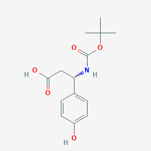 (S)-3-((tert-Butoxycarbonyl)amino)-3-(4-hydroxyphenyl)propanoic acid chemical structure (CAS 499995-80-1)