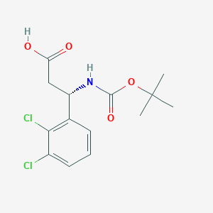 (S)-3-((tert-Butoxycarbonyl)amino)-3-(2,3-dichlorophenyl)propanoic acid chemical structure (CAS 499995-82-3)