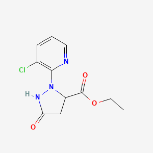 Ethyl 2-(3-chloropyridin-2-yl)-5-oxopyrazolidine-3-carboxylate chemical structure (CAS 500011-88-1)