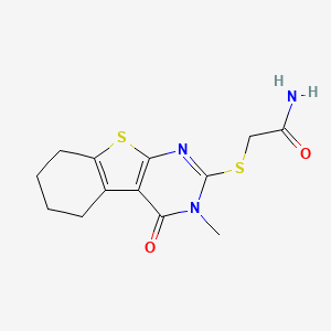 2-((3-Methyl-4-oxo-3,4,5,6,7,8-hexahydrobenzo[4,5]thieno[2,3-d]pyrimidin-2-yl)thio)acetamide chemical structure (CAS 500188-71-6)