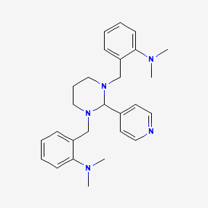 2,2'-((2-(Pyridin-4-yl)dihydropyrimidine-1,3(2H,4H)-diyl)bis(methylene))bis(N,N-dimethylaniline) chemical structure (CAS 500579-04-4)