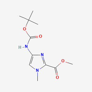 Methyl 4-((tert-butoxycarbonyl)amino)-1-methyl-1H-imidazole-2-carboxylate chemical structure (CAS 500701-36-0)
