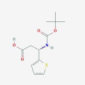 (S)-3-((tert-Butoxycarbonyl)amino)-3-(thiophen-2-yl)propanoic acid chemical structure (CAS 500770-66-1)