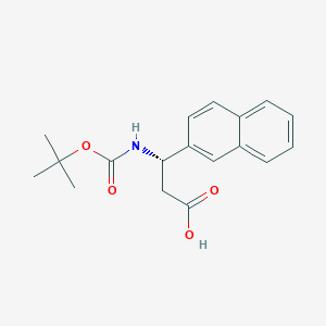 (S)-3-((tert-Butoxycarbonyl)amino)-3-(naphthalen-2-yl)propanoic acid chemical structure (CAS 500770-69-4)