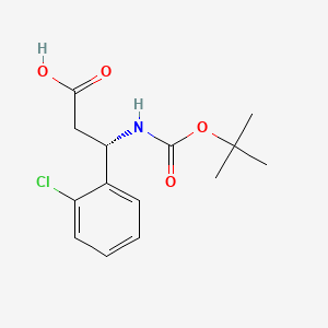 (S)-3-((tert-Butoxycarbonyl)amino)-3-(2-chlorophenyl)propanoic acid chemical structure (CAS 500770-73-0)