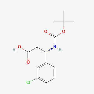 (S)-3-((tert-Butoxycarbonyl)amino)-3-(3-chlorophenyl)propanoic acid chemical structure (CAS 500770-74-1)
