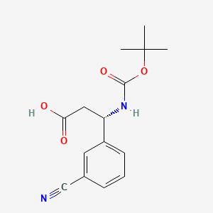 (S)-3-((tert-Butoxycarbonyl)amino)-3-(3-cyanophenyl)propanoic acid chemical structure (CAS 500770-81-0)