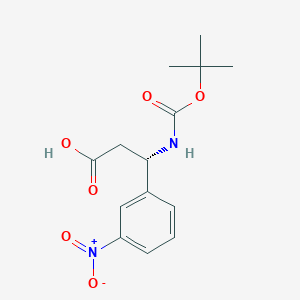 (S)-3-((tert-Butoxycarbonyl)amino)-3-(3-nitrophenyl)propanoic acid chemical structure (CAS 500770-84-3)