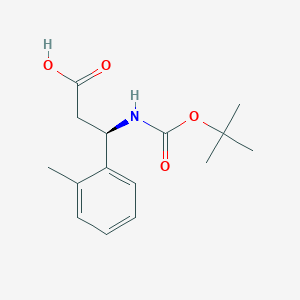 (R)-3-((tert-Butoxycarbonyl)amino)-3-(o-tolyl)propanoic acid chemical structure (CAS 500770-86-5)