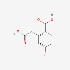 2-(Carboxymethyl)-4-fluorobenzoic acid chemical structure (CAS 500779-09-9)