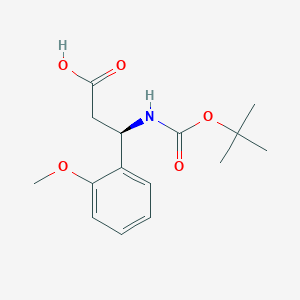 (R)-3-((tert-Butoxycarbonyl)amino)-3-(2-methoxyphenyl)propanoic acid chemical structure (CAS 500788-85-2)