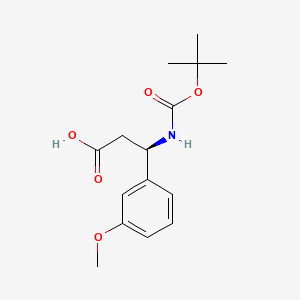 (R)-3-((tert-Butoxycarbonyl)amino)-3-(3-methoxyphenyl)propanoic acid chemical structure (CAS 500788-86-3)