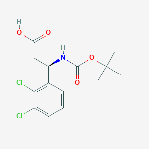 (R)-3-((tert-Butoxycarbonyl)amino)-3-(2,3-dichlorophenyl)propanoic acid chemical structure (CAS 500788-91-0)