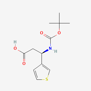 (R)-3-((tert-Butoxycarbonyl)amino)-3-(thiophen-3-yl)propanoic acid chemical structure (CAS 500788-99-8)