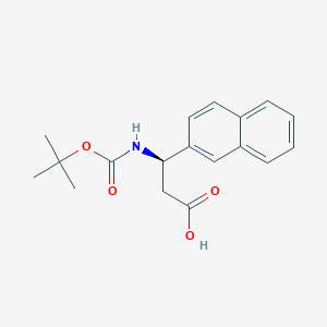 (R)-3-((tert-Butoxycarbonyl)amino)-3-(naphthalen-2-yl)propanoic acid chemical structure (CAS 500789-01-5)