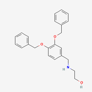 2-((3,4-Bis(benzyloxy)benzyl)amino)ethan-1-ol chemical structure (CAS 500899-98-9)