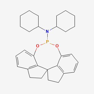 (11aR)-N,N-Dicyclohexyl-4,5,6,7-tetrahydrodiindeno[7,1-de:1',7'-fg][1,3,2]dioxaphosphocin-12-amine chemical structure (CAS 500997-68-2)