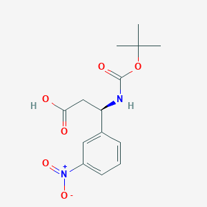 (R)-3-((tert-Butoxycarbonyl)amino)-3-(3-nitrophenyl)propanoic acid chemical structure (CAS 501015-24-3)