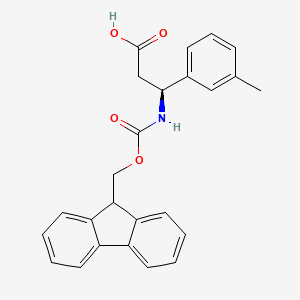(S)-3-((((9H-Fluoren-9-yl)methoxy)carbonyl)amino)-3-(m-tolyl)propanoic acid chemical structure (CAS 501015-27-6)
