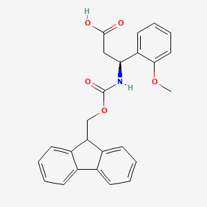 (S)-3-((((9H-Fluoren-9-yl)methoxy)carbonyl)amino)-3-(2-methoxyphenyl)propanoic acid chemical structure (CAS 501015-28-7)
